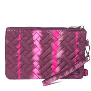 NWT Lug Peekaboo Convertible Wristlet Pouch Shibori Wine Cell Phone Holder Bag